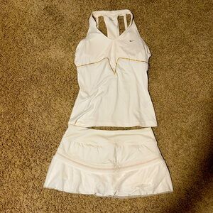 White & gold Nike tennis outfit gently used.